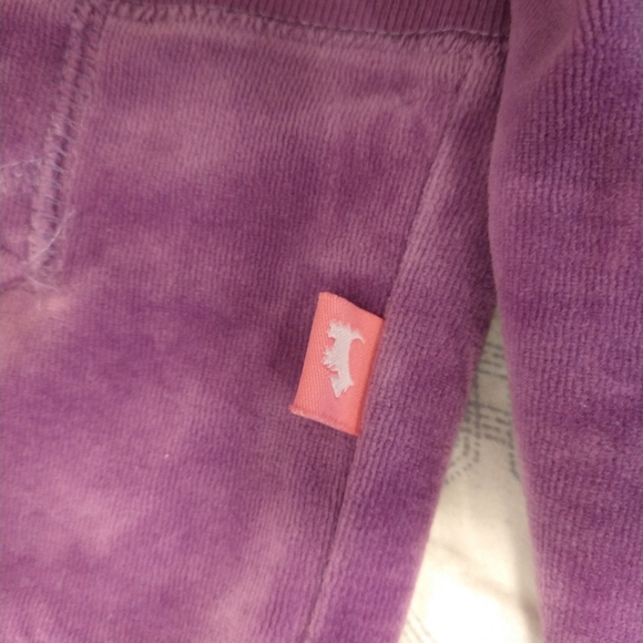 M Pink purple velour hoodie sweater missing bottom dog on zipper - Picture 3 of 8